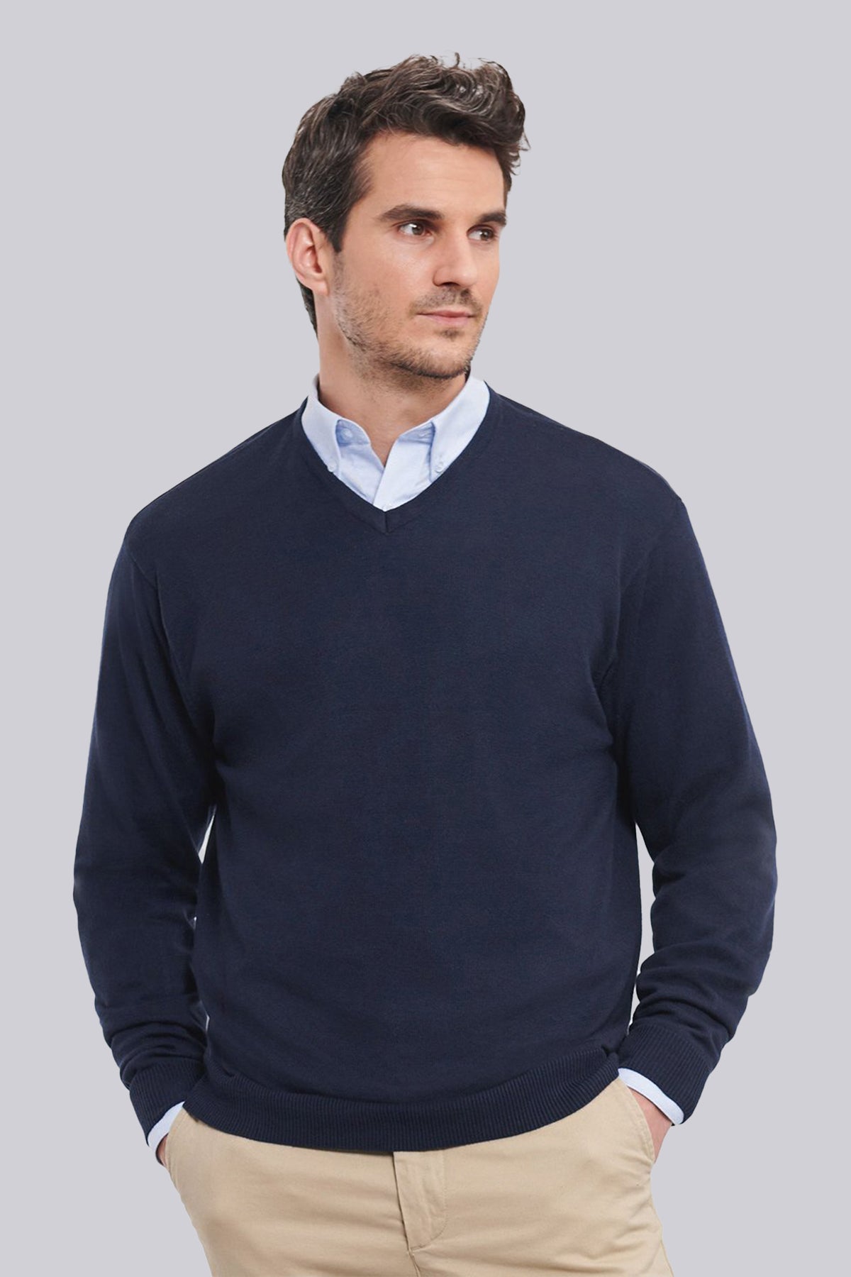 Russell Collection Mens V-Neck Sweater