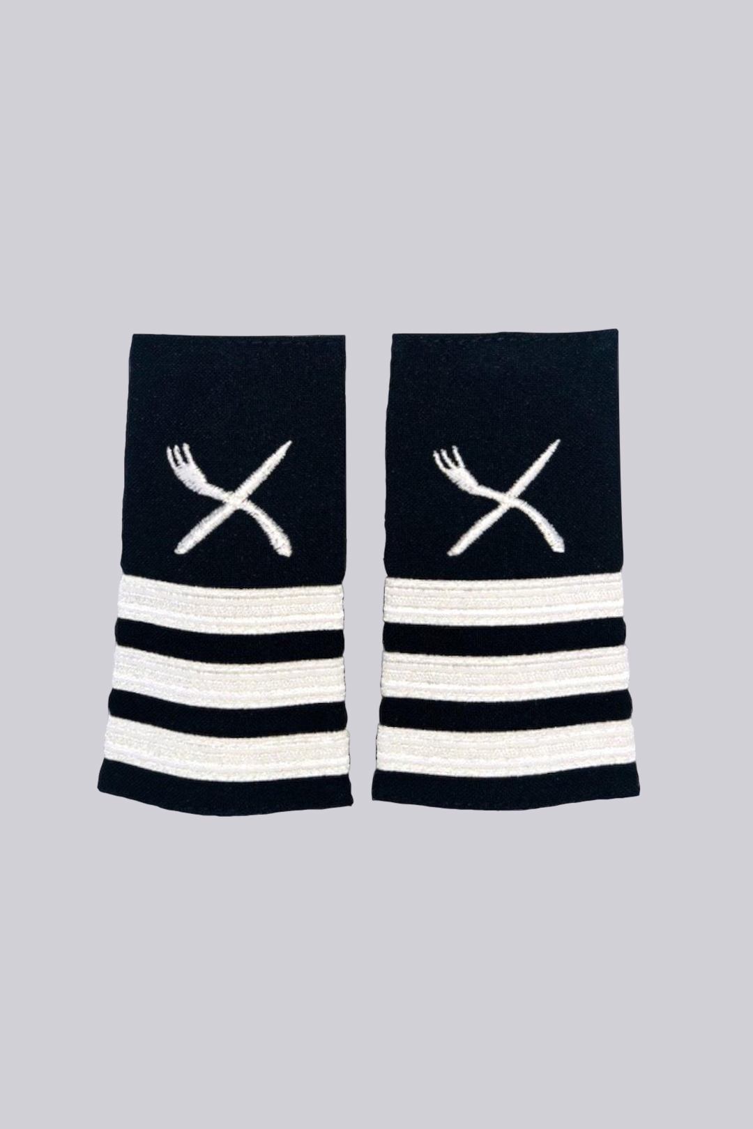 Chef Epaulet Silver Three Stripes