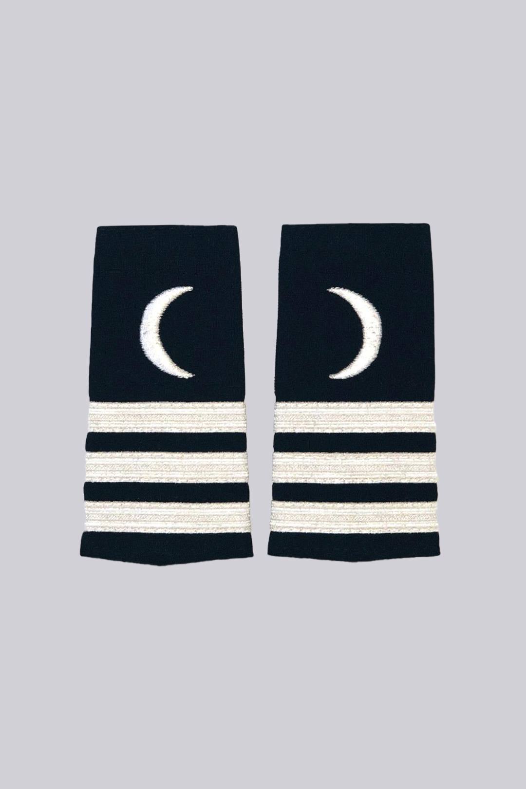 Chief Stewardess Epaulet Silver Three Stripes