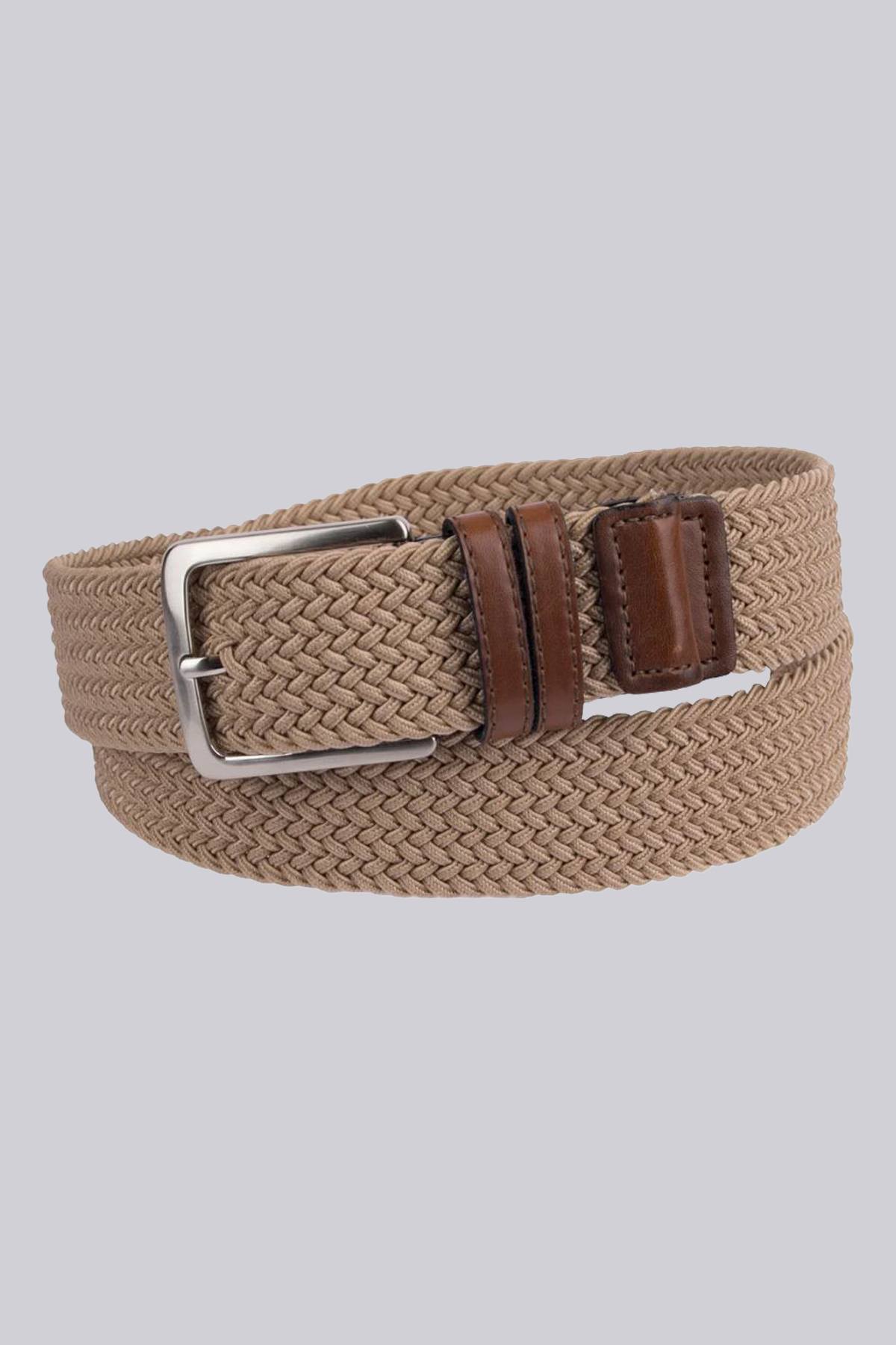 Dockers Men’s Stretch Belt with Leather Tabs and Silver Buckle