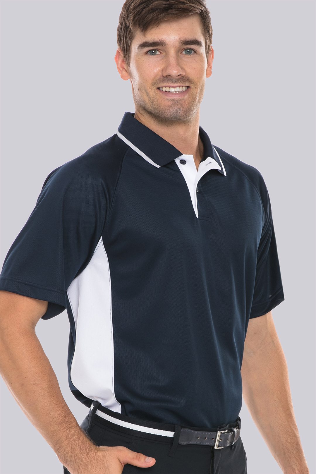 Mens Color Blocked Polo