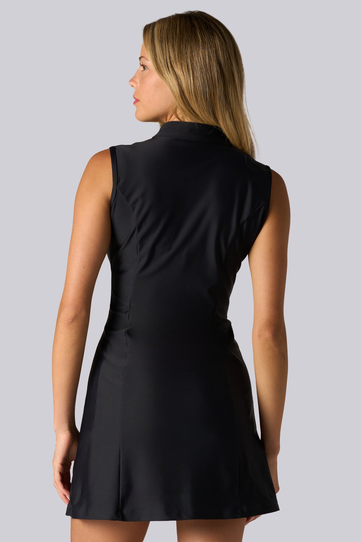 Mandarin Collar Dress With Shorts