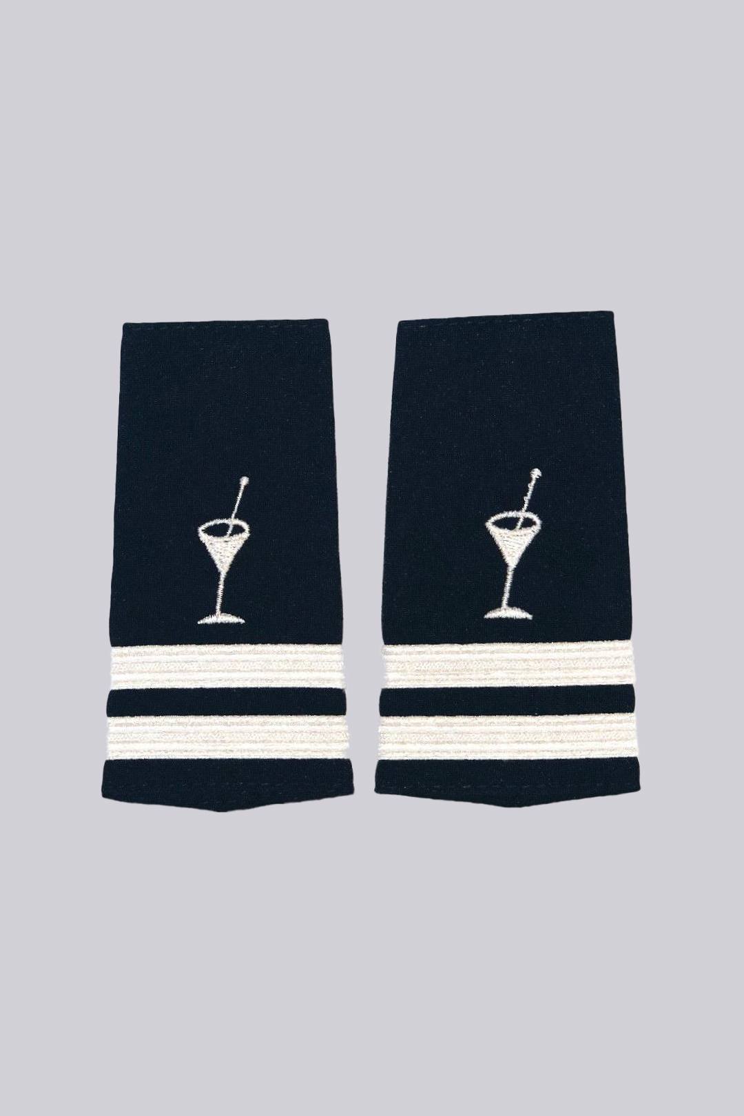 Martini Epaulet Silver Two Stripes