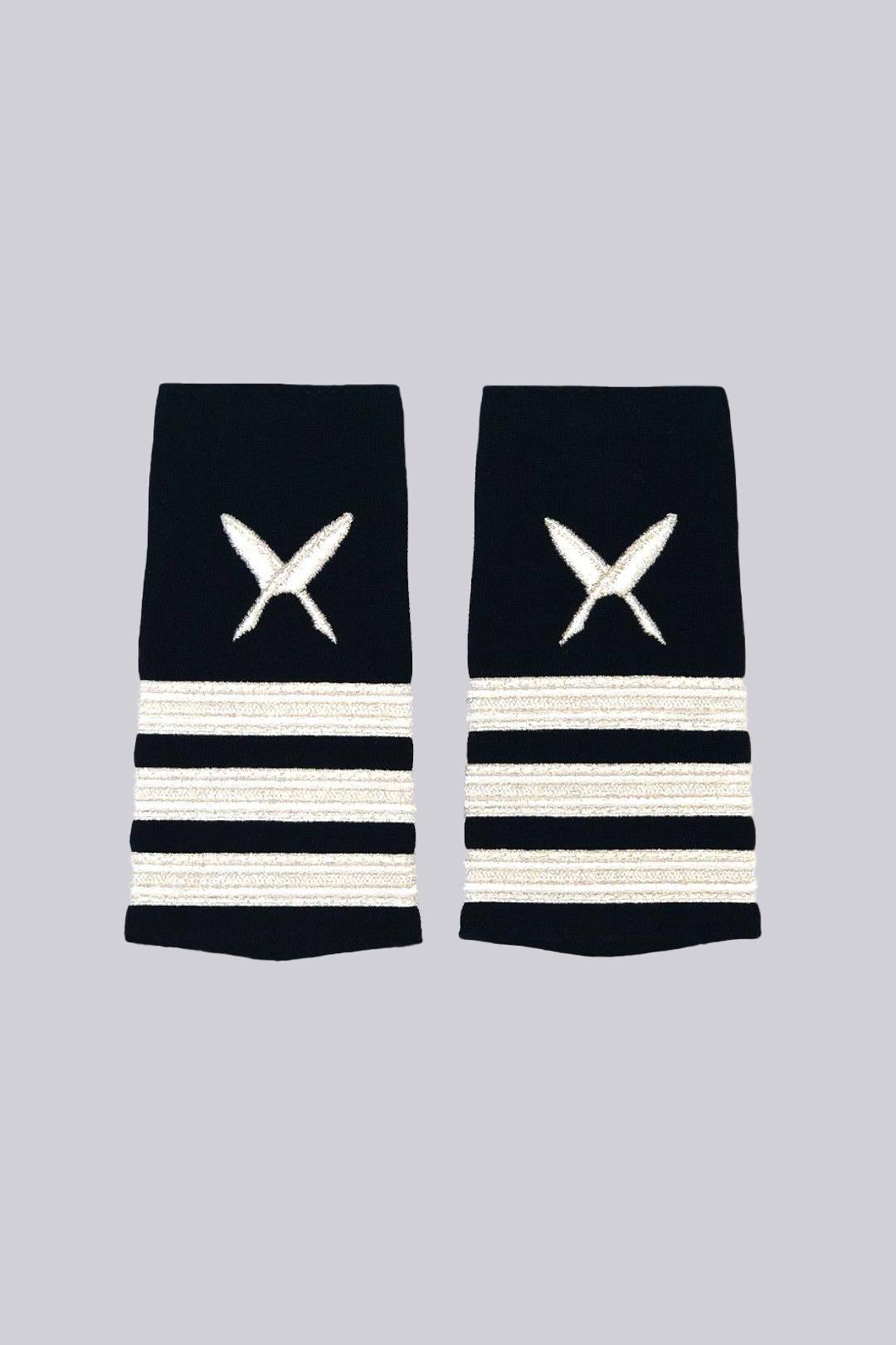 Purser Epaulet Silver Three Stripes
